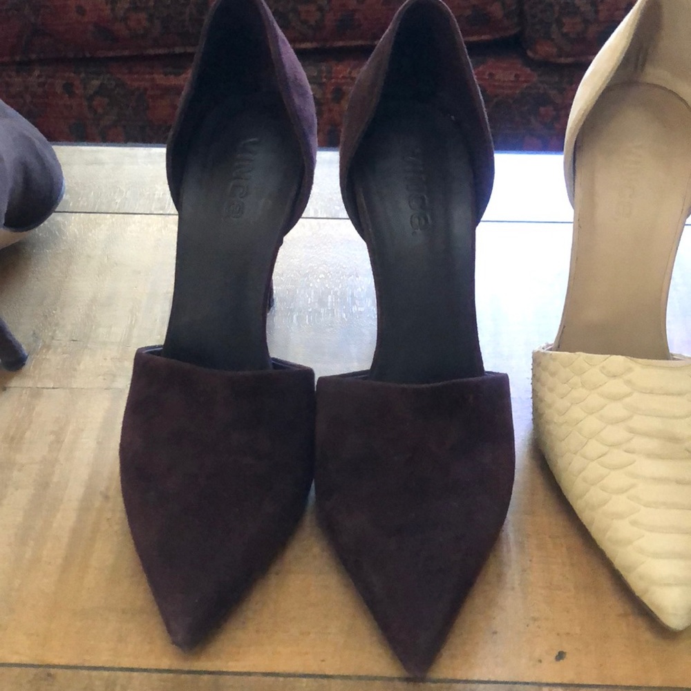 Vince suede heels chocolate brown